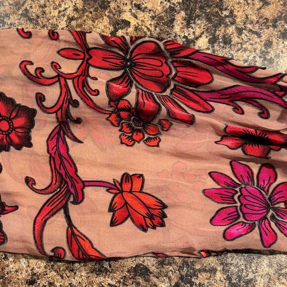 For Love & Lemons Dress Saffron Mini Floral Crochet Lace Velvet Sheer Boho XS - Picture 9 of 11